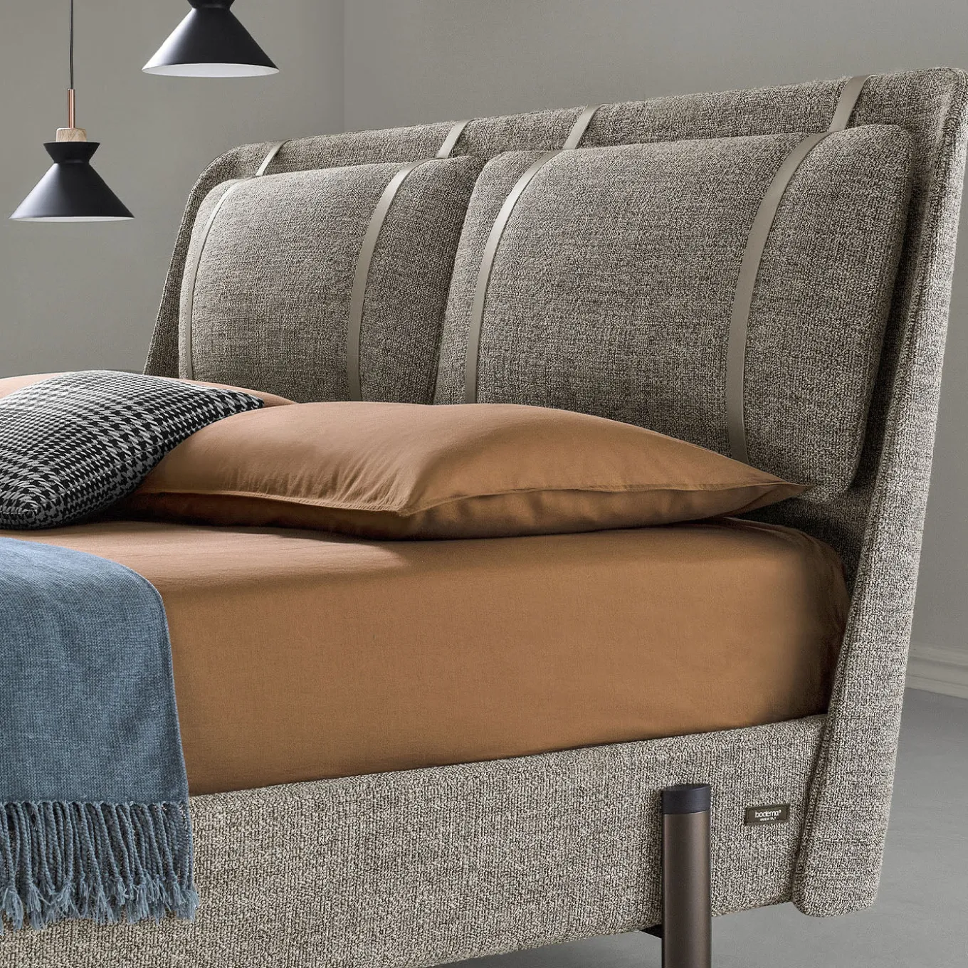 Nara King-Size Bed with Leather Straps