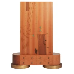 Narciso Walnut & Burl Wood Cabinet by Aurelio Porro