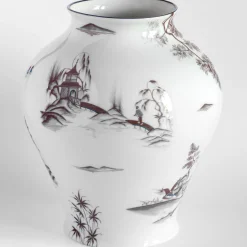 Natsumi Amphora Porcelain Vase with japanese landscape h27cm