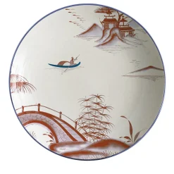 Natsumi Porcelain Soup Plate with japanese scene #5