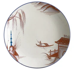 Natsumi Porcelain Soup Plate with japanese scene #1