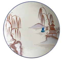 Natsumi Porcelain Soup Plate with japanese scene #2