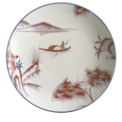 Natsumi Porcelain Soup Plate with japanese scene #3