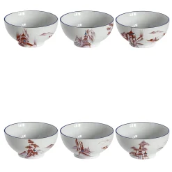 Natsumi Set of 6 Porcelain Bowls with japanese scenes