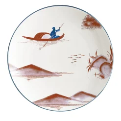 Natsumi Set of 2 Porcelain Bread Plates with japanese scene #3