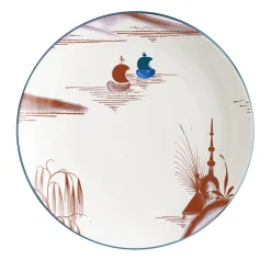 Natsumi Set of 2 Porcelain Bread Plates with japanese scene #5
