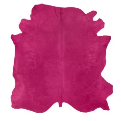 Natural Tanner Fuchsia Colored Leather Rug