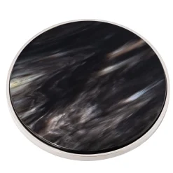 Natural White Black Horn Coasters 6 pcs