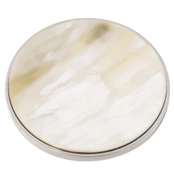 Natural White Blond Horn Coasters 6 pcs