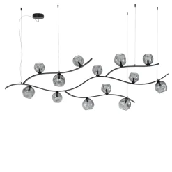 Nature Chandelier with Fumé Glasses