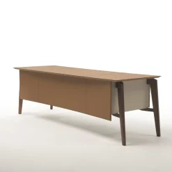 Naviglio Leather-Covered Wooden Desk