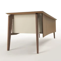 Naviglio Leather-Covered Wooden Desk