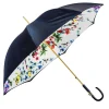 Navy Umbrella with Flowers
