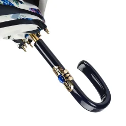 Navy Umbrella with Flowers