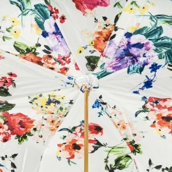 Navy Umbrella with Flowers