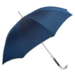 Navy Umbrella with Silver Eagle Handle