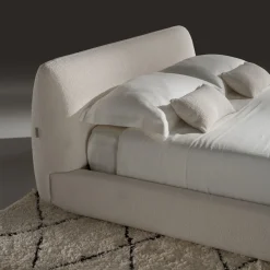 Naxos White Fabric Bed
