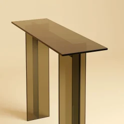 Naz Bronze Finish Glass Console