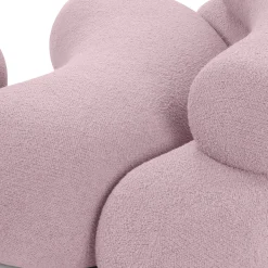 Nefelibata Composition 4.1 Sofa with Pink Bouclé Pouf