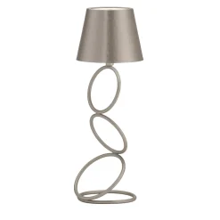 Nembus Rings Antiqued-Silver&Brass Wireless Table Lamp by Harari
