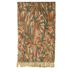Nequizia Fringed Botanical-Patterned Polychrome Blanket
