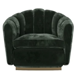 Nest Green Velvet Bronze Base Armchair