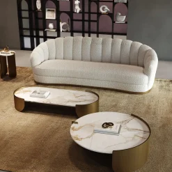 Nest Medium White Bouclé Sofa