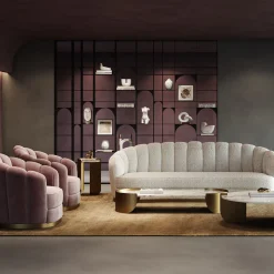 Nest Medium White Bouclé Sofa