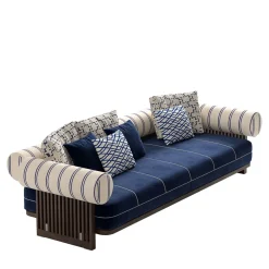 Nikos Blue and white outdoor fixed sofa