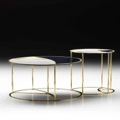 Nilo Set of 2 Calacatta Marble & Glass NestingTables