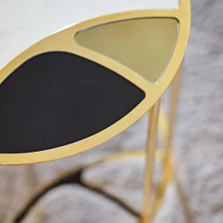 Nilo Set of 2 Calacatta Marble & Glass NestingTables