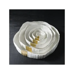 Ninfea Low Corteccia White Tray with Gold Insert