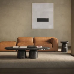 Nissa Oval Black Marquinia Marble Coffee Table by Ivan Colominas