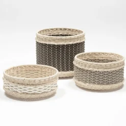 Nîmes Leather & Rattan Small Basket