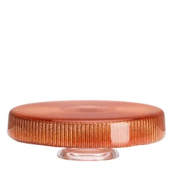 Noel Orange Glitter Glass Cake Stand