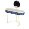 Nora Curved Blue & Golden Vanity Desk