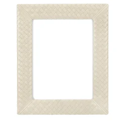 Nora Large Ivory Leather Picture Frame