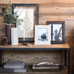 Nora Large Ivory Leather Picture Frame