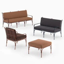 Nottambula Wrought Iron Light-Brown Ottoman