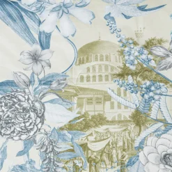 Notti D'Oriente velvet Plaid with branches flowers and landscapes