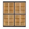 Novecento Four-Door Glass Ash Wood Cabinet