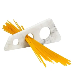 Numerocinque Spaghetti Holder with Engraving in Carrara Marble