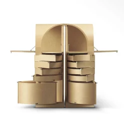 Nyn Corner Light Maple Wood Cabinet