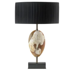 Oak and Horn Table Lamp