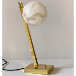 Offset Table Lamp in Polished Brass