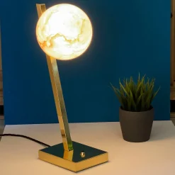 Offset Table Lamp in Polished Brass