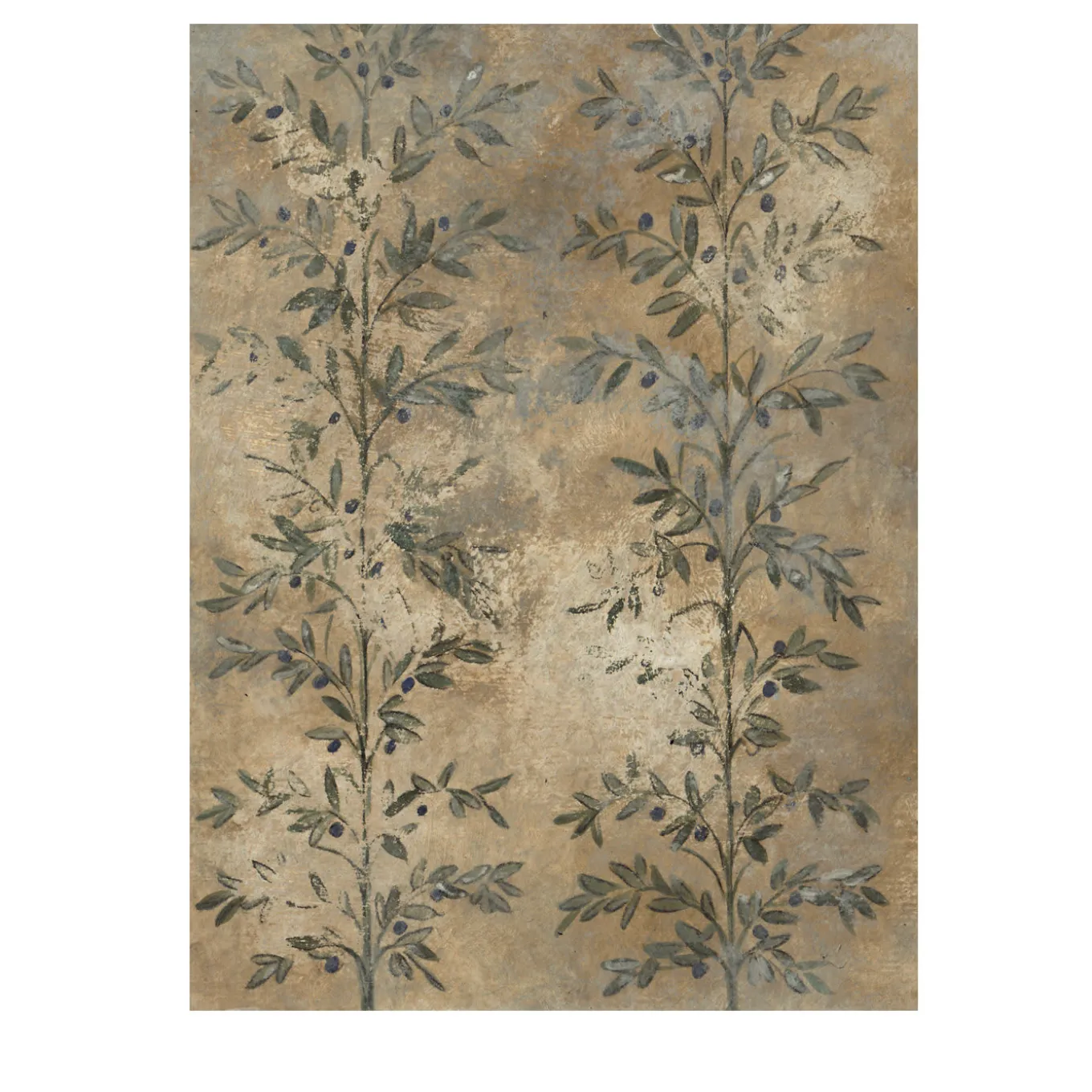 Olive Leaf Gold Wallpaper