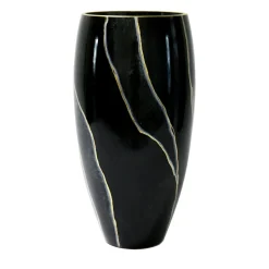 Olive-Shaped Black Vase