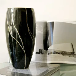Olive-Shaped Black Vase