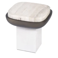 Olympia Travertine Square Side Table
